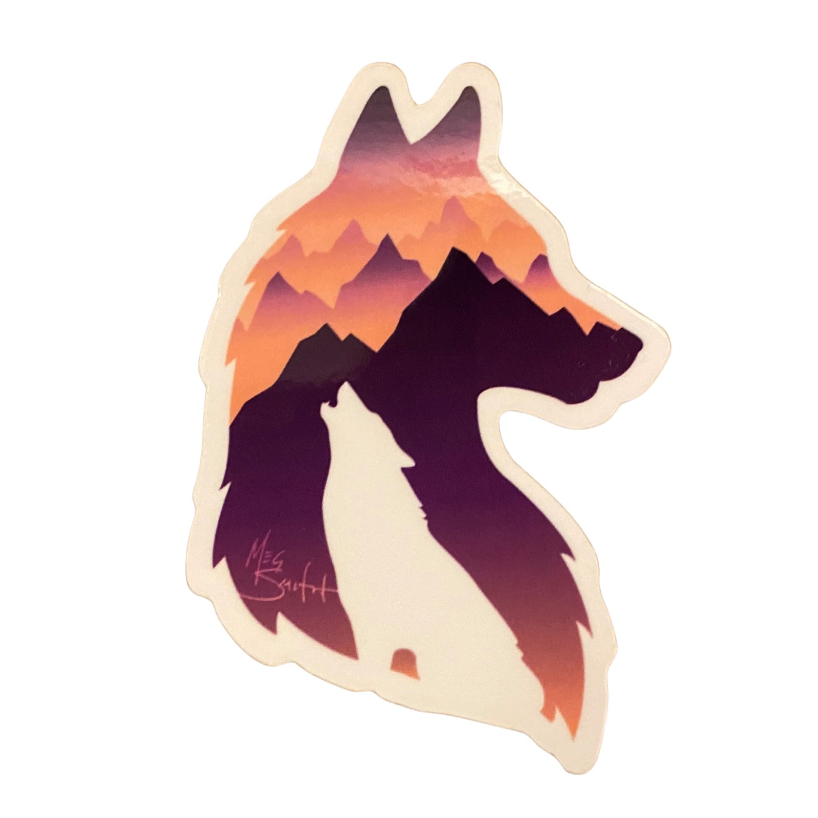 Purple Wolf Sticker