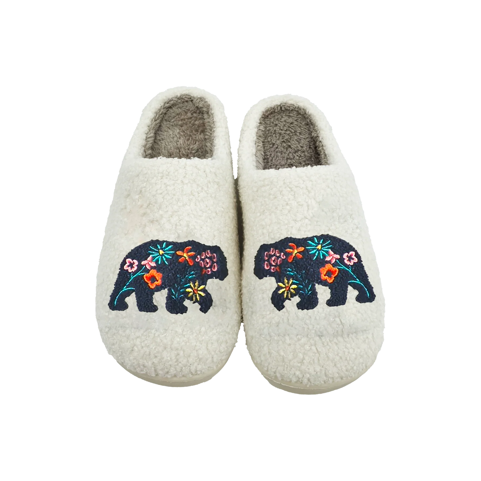 Floral Bear Cozy Slippers