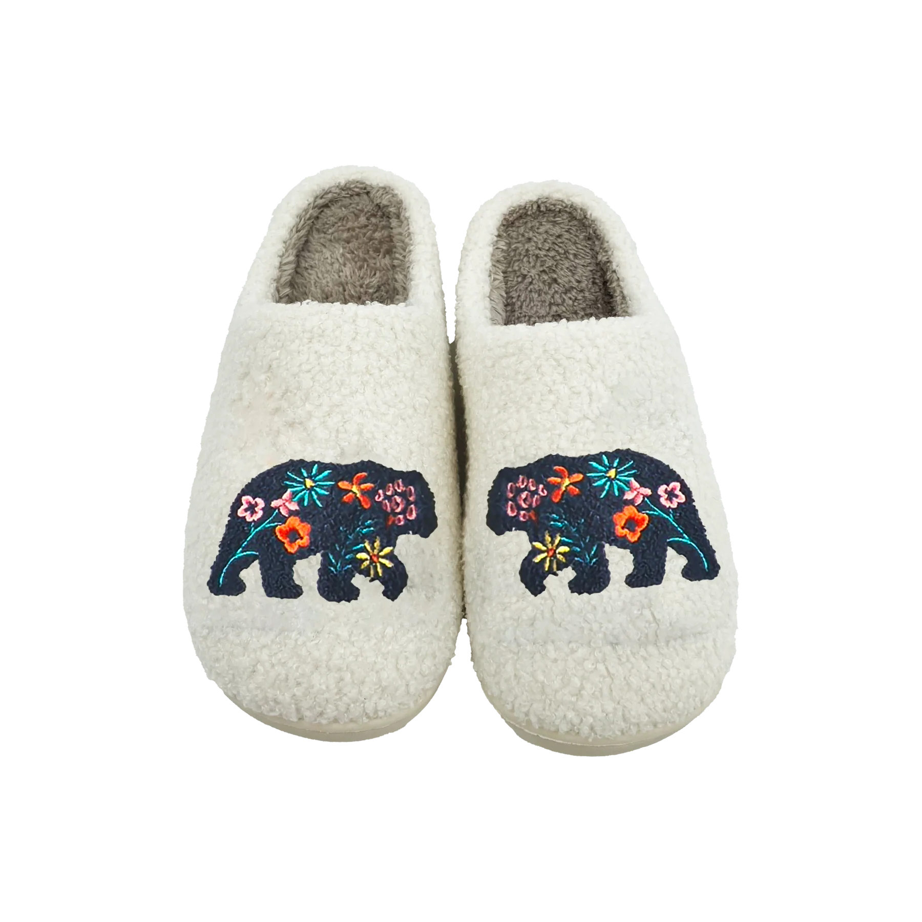Floral Bear Cozy Slippers