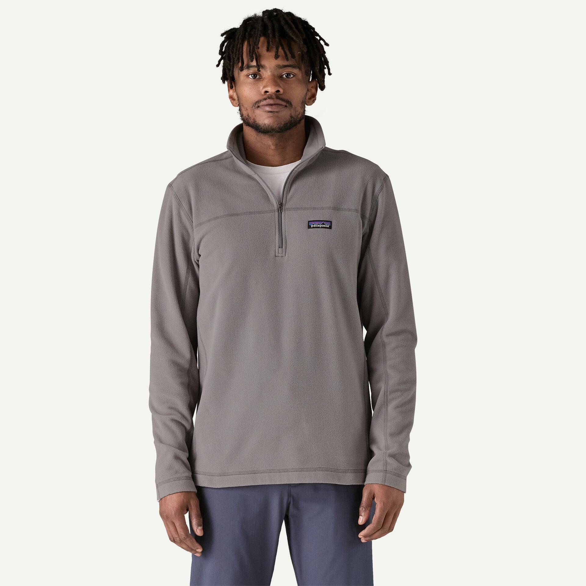 Micro D Fleece Pullover for Men - Feather Grey