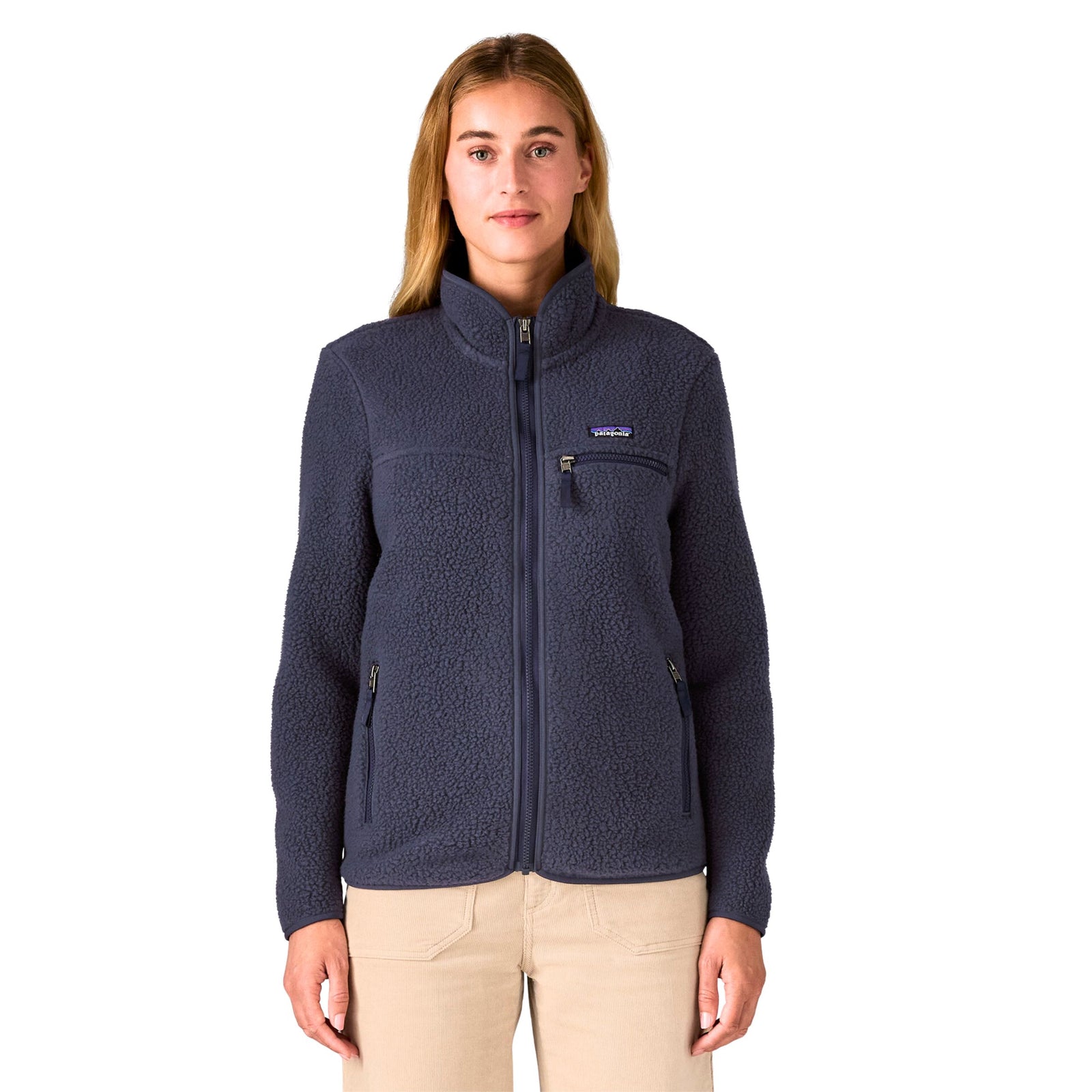 Retro Pile Jacket for Women - Sunken Blue