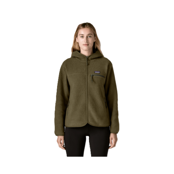 Retro Pile Hoody for Women - Basin Green