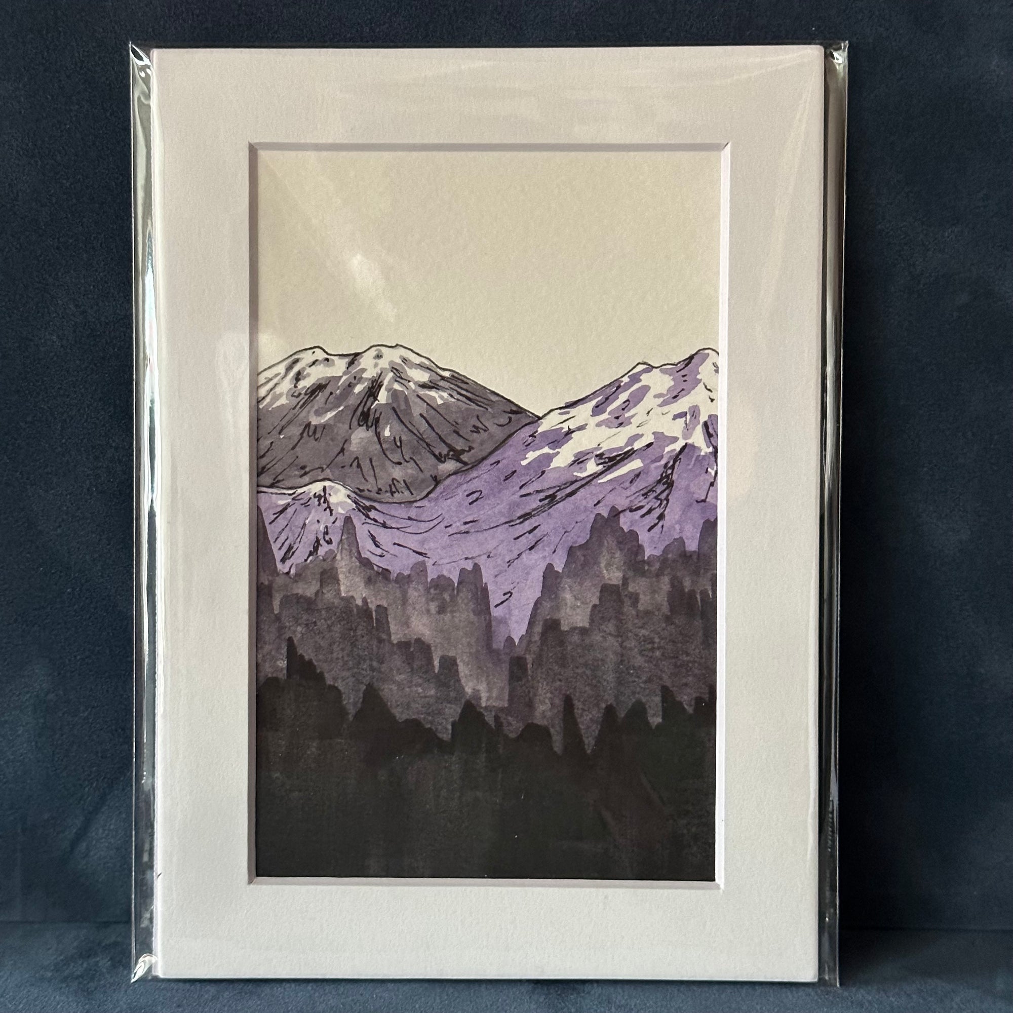 Mountain Scenes Original Matted Watercolor