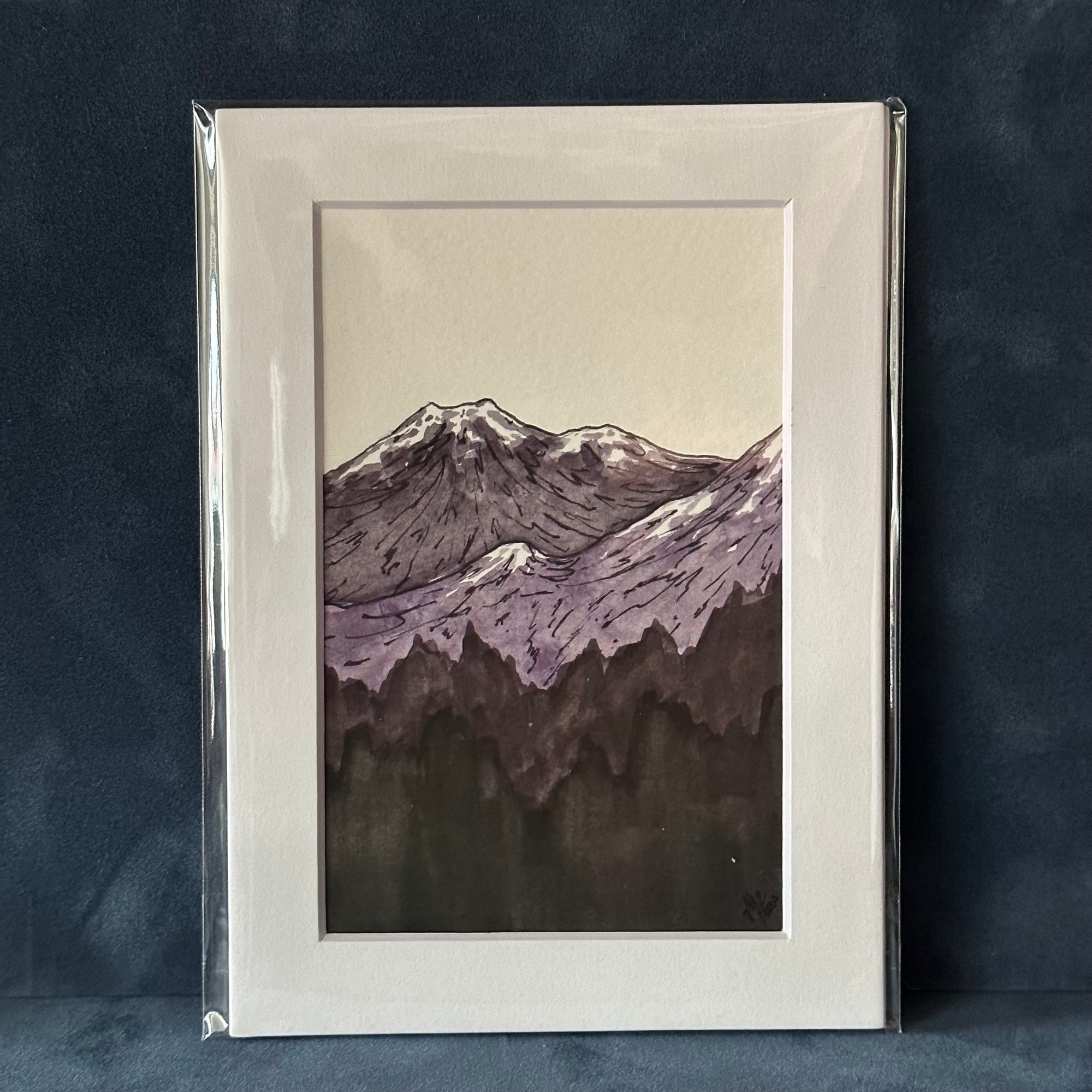 Mountain Scenes Original Matted Watercolor