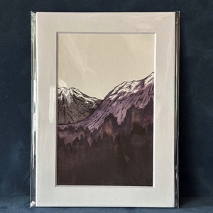 Mountain Scenes Original Matted Watercolor