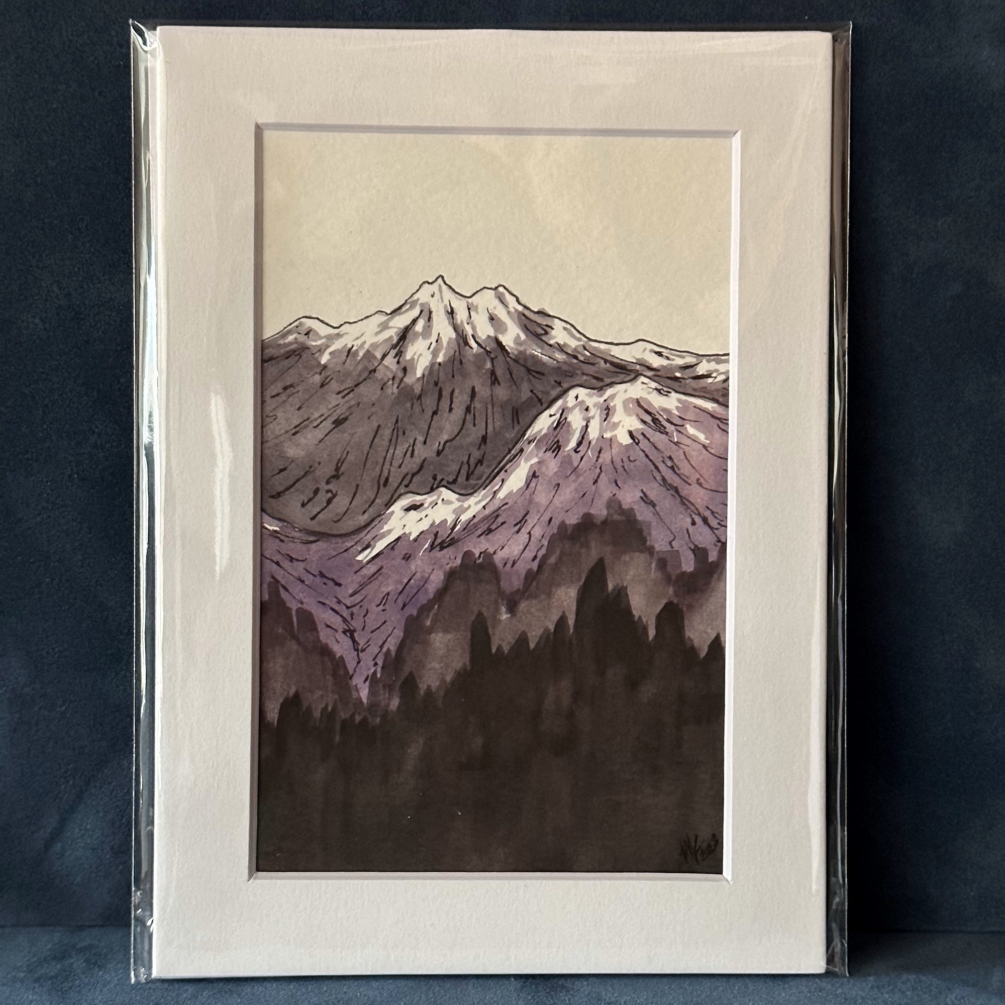 Mountain Scenes Original Matted Watercolor