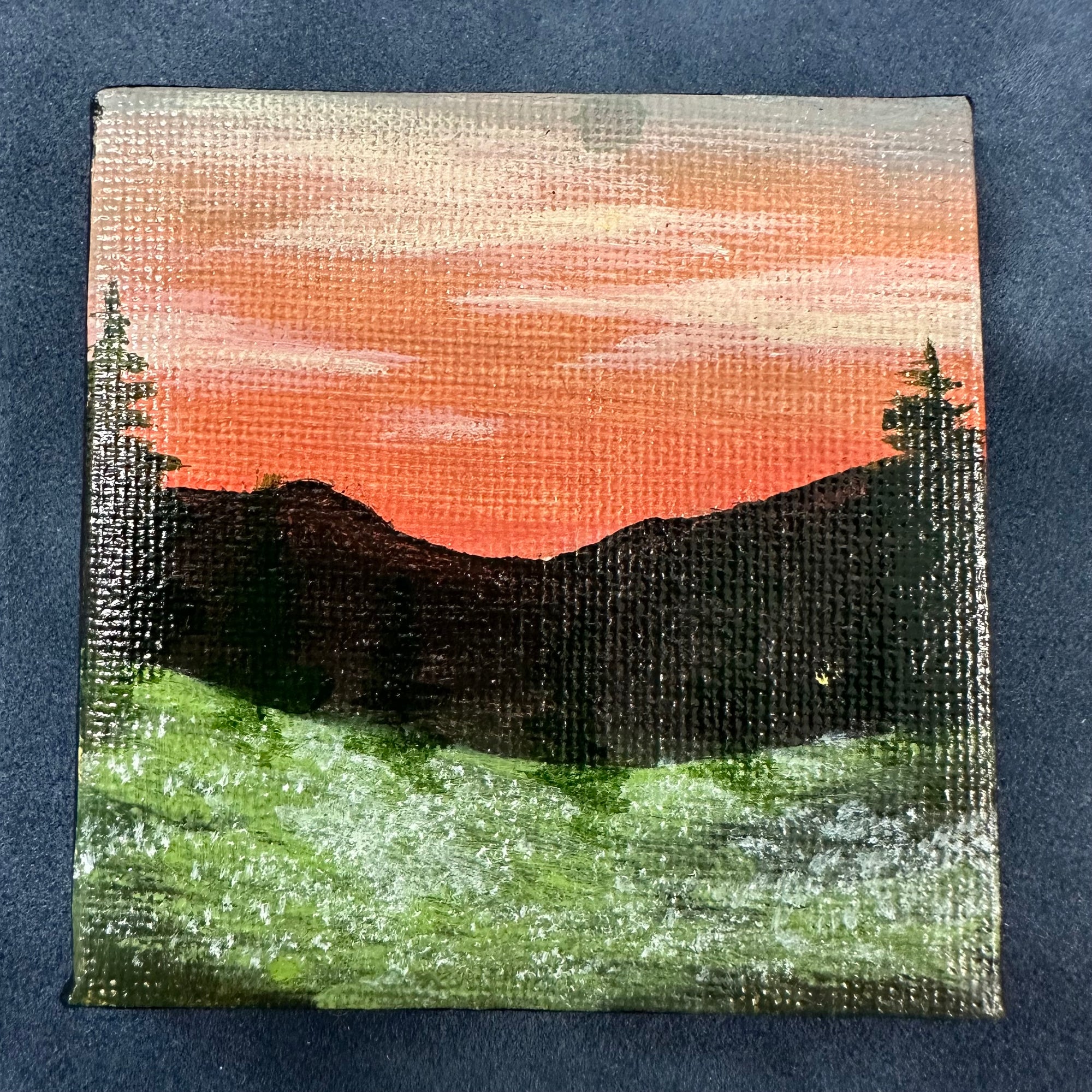 Mountain Meadow Sunset Original Canvas Print