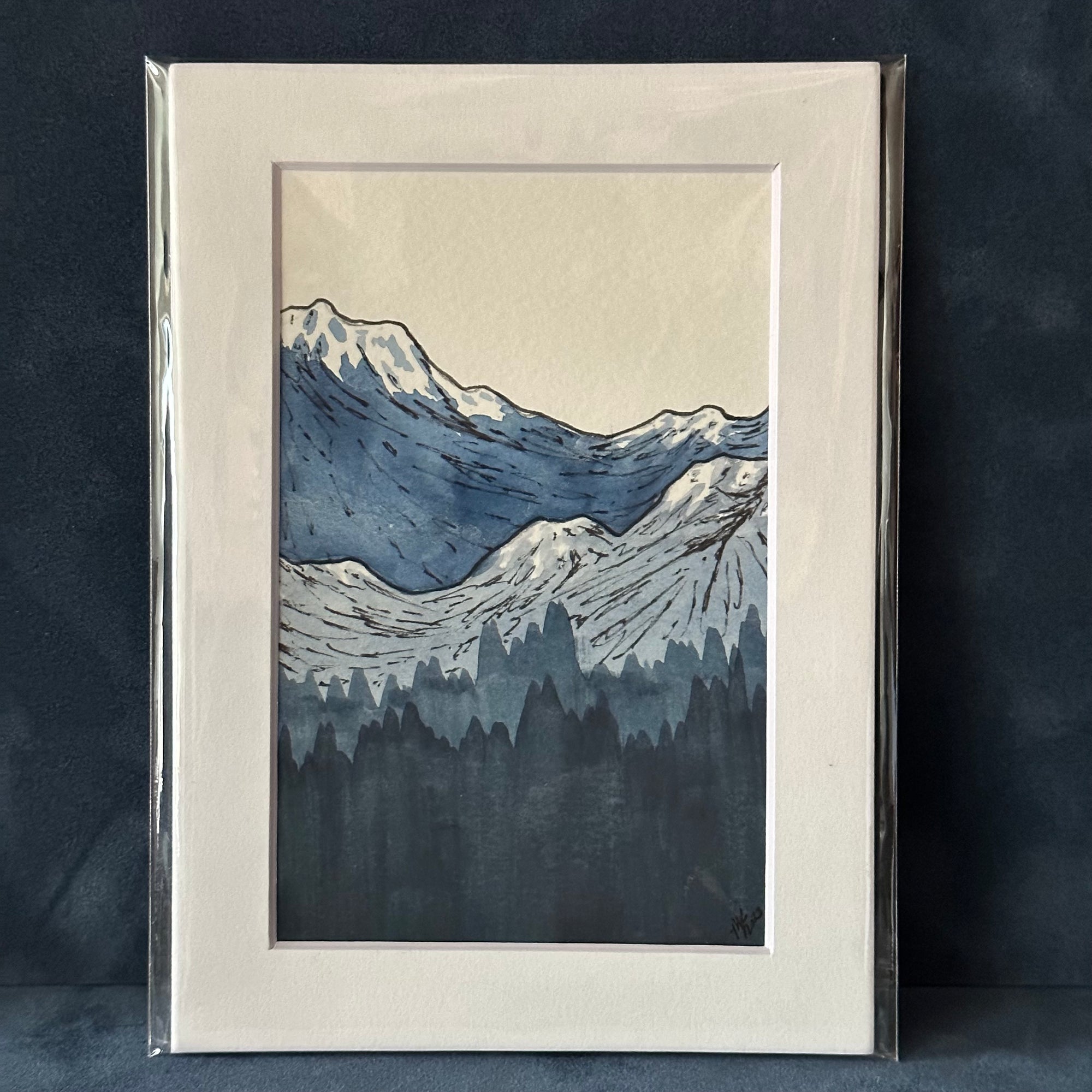 Mountain Scenes Original Matted Watercolor