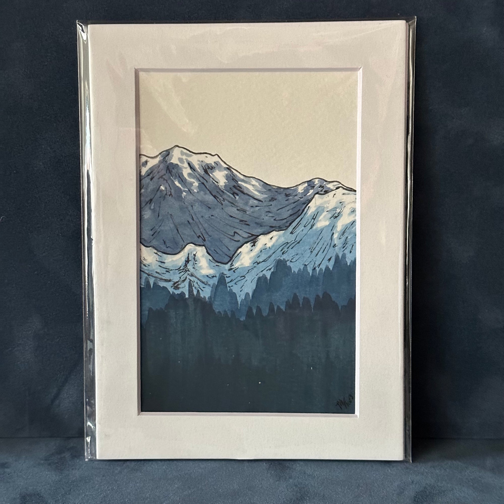 Mountain Scenes Original Matted Watercolor
