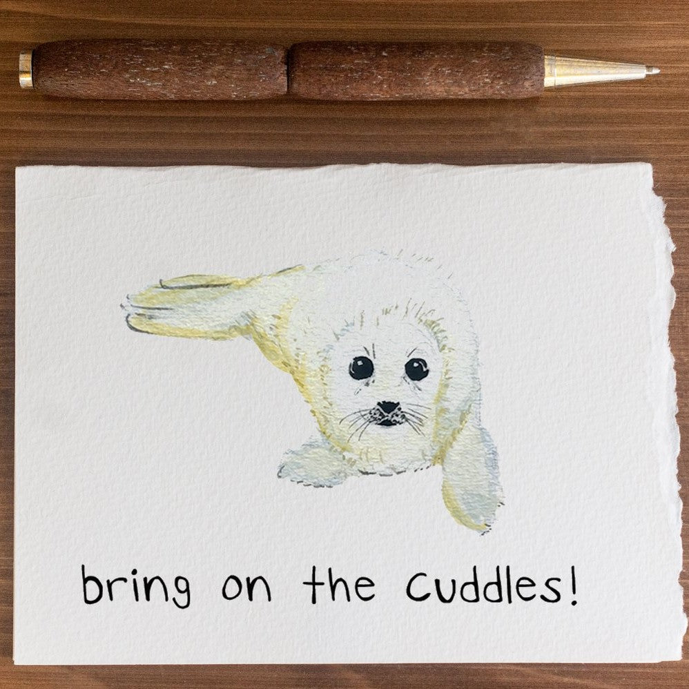Bring on the Cuddles Seal Greeting Card