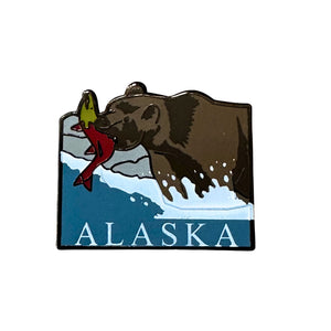 Alaskan Grizzly With Fish Pin