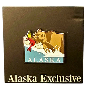 Alaskan Grizzly With Fish Pin