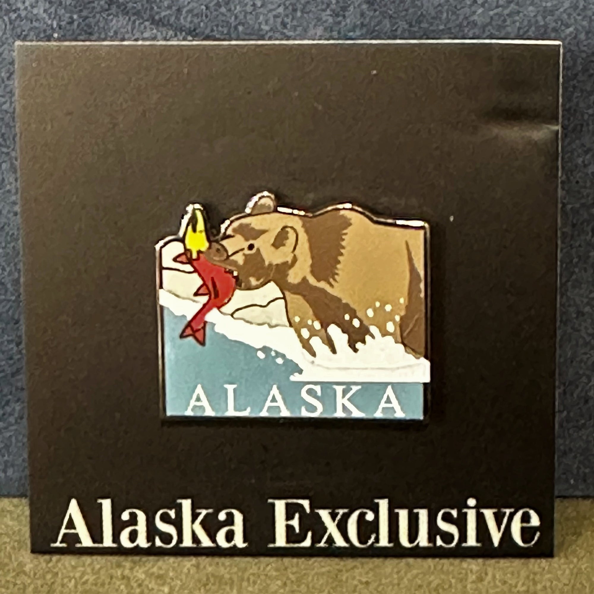 Alaskan Grizzly With Fish Pin