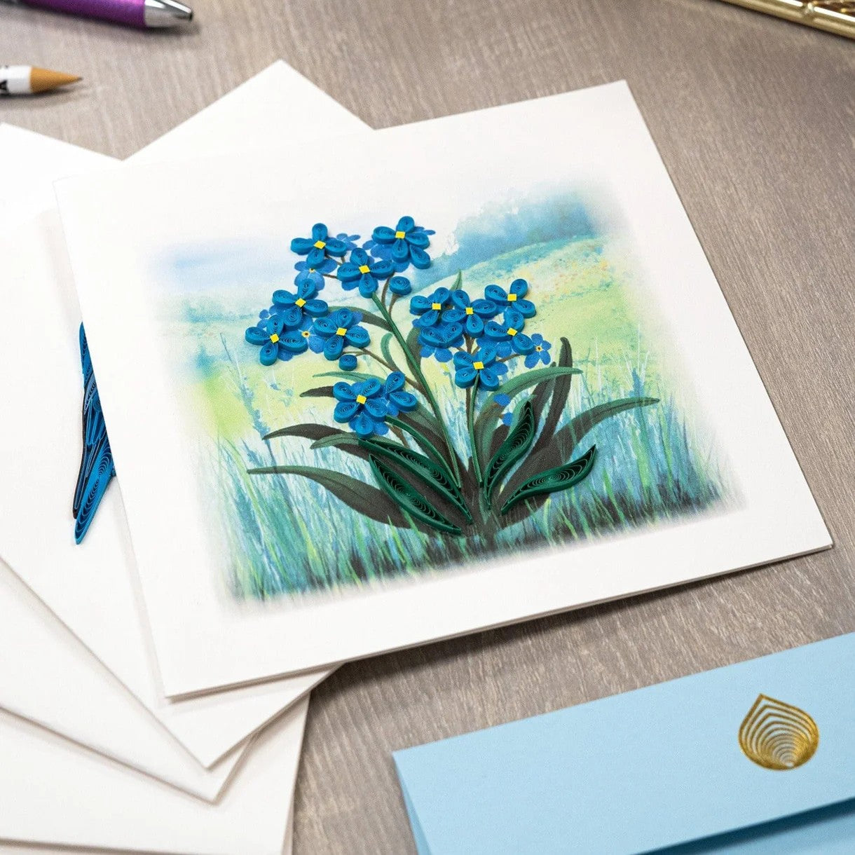 Forget-me-not Quilled Greeting Card