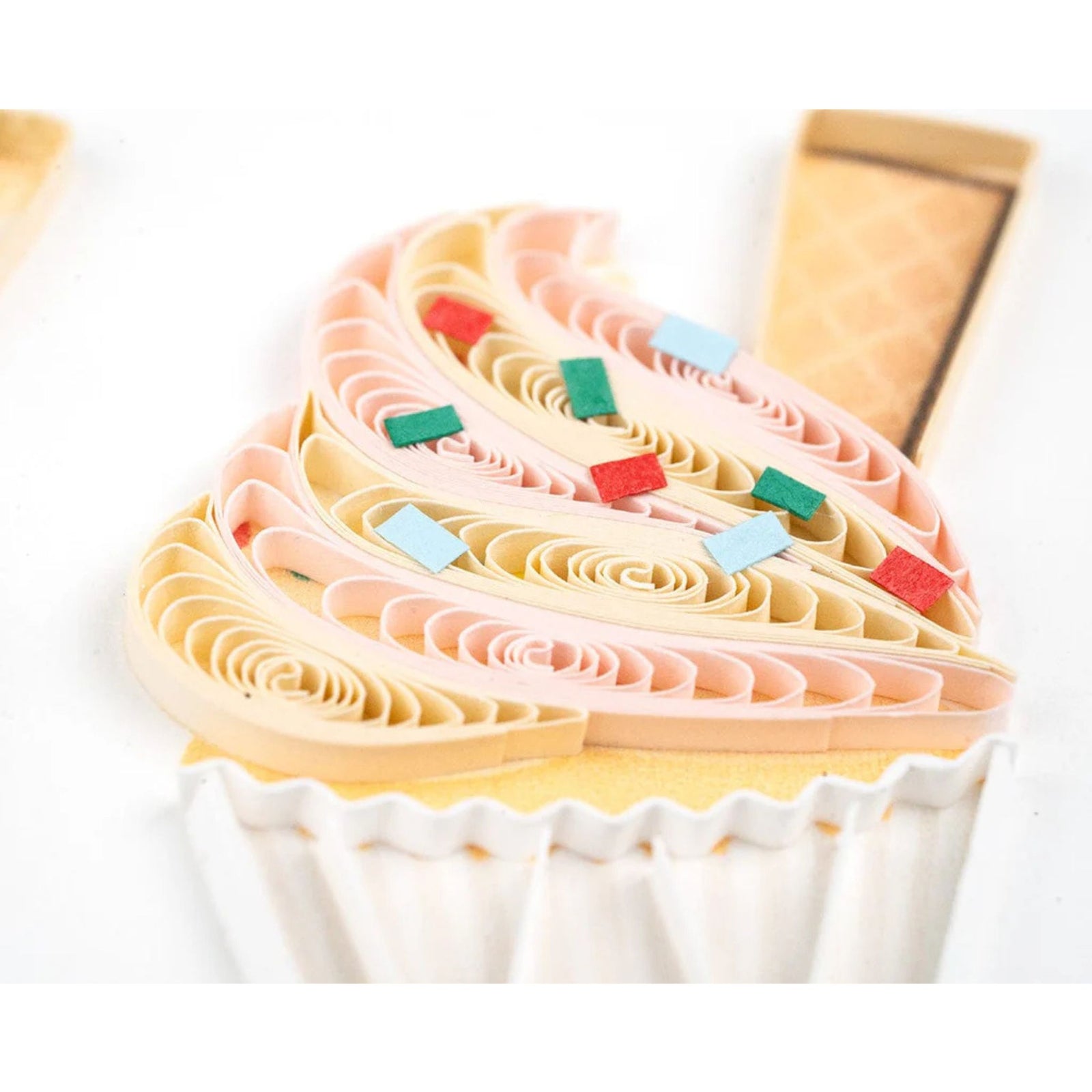 Quilled Birthday Cupcake Trio Greeting Card