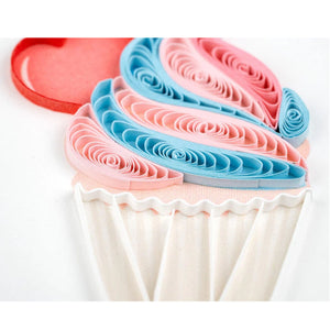 Quilled Birthday Cupcake Trio Greeting Card