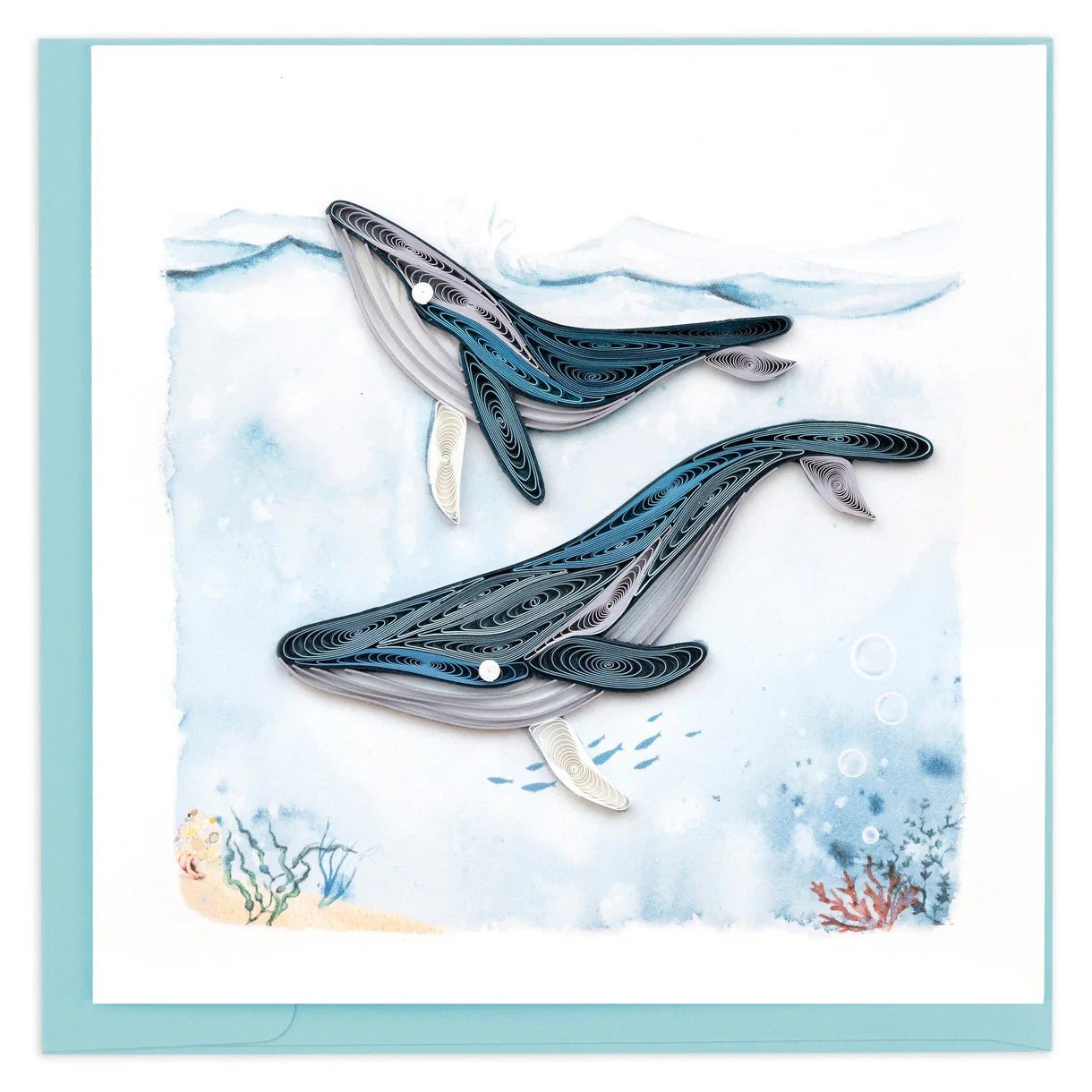 Humpback Whales Quilled Greeting Card