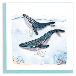 Humpback Whales Quilled Greeting Card