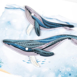 Humpback Whales Quilled Greeting Card