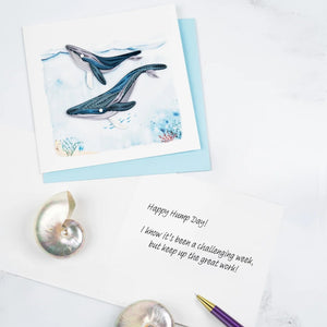 Humpback Whales Quilled Greeting Card