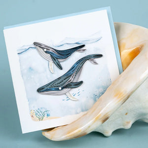 Humpback Whales Quilled Greeting Card