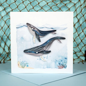 Humpback Whales Quilled Greeting Card