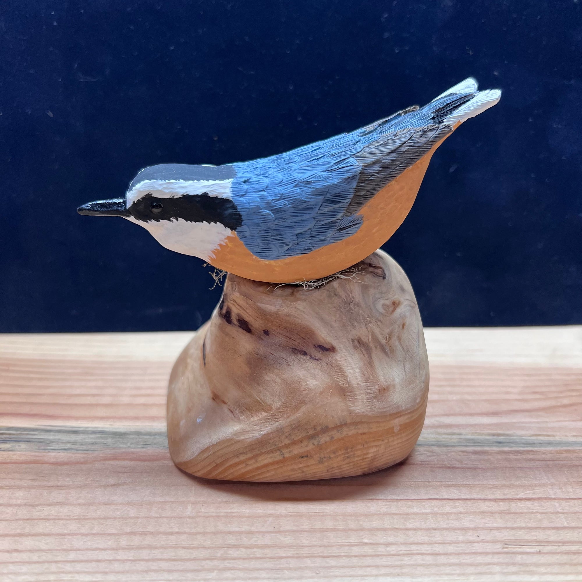 Red Breasted Nuthatch Wood Carved