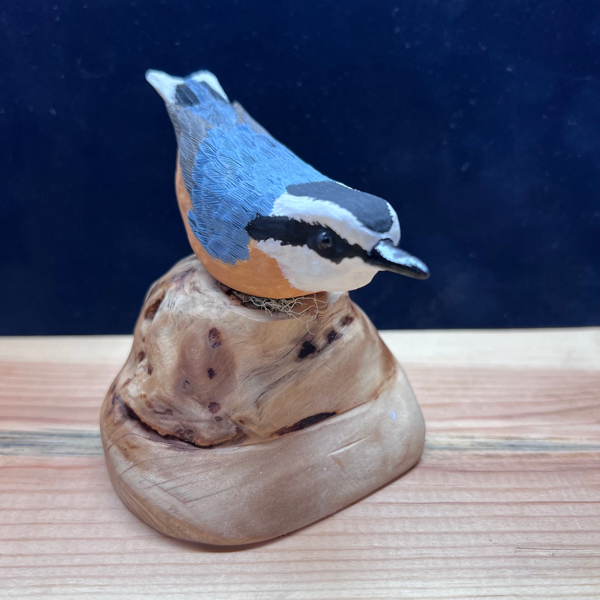 Red Breasted Nuthatch Wood Carved