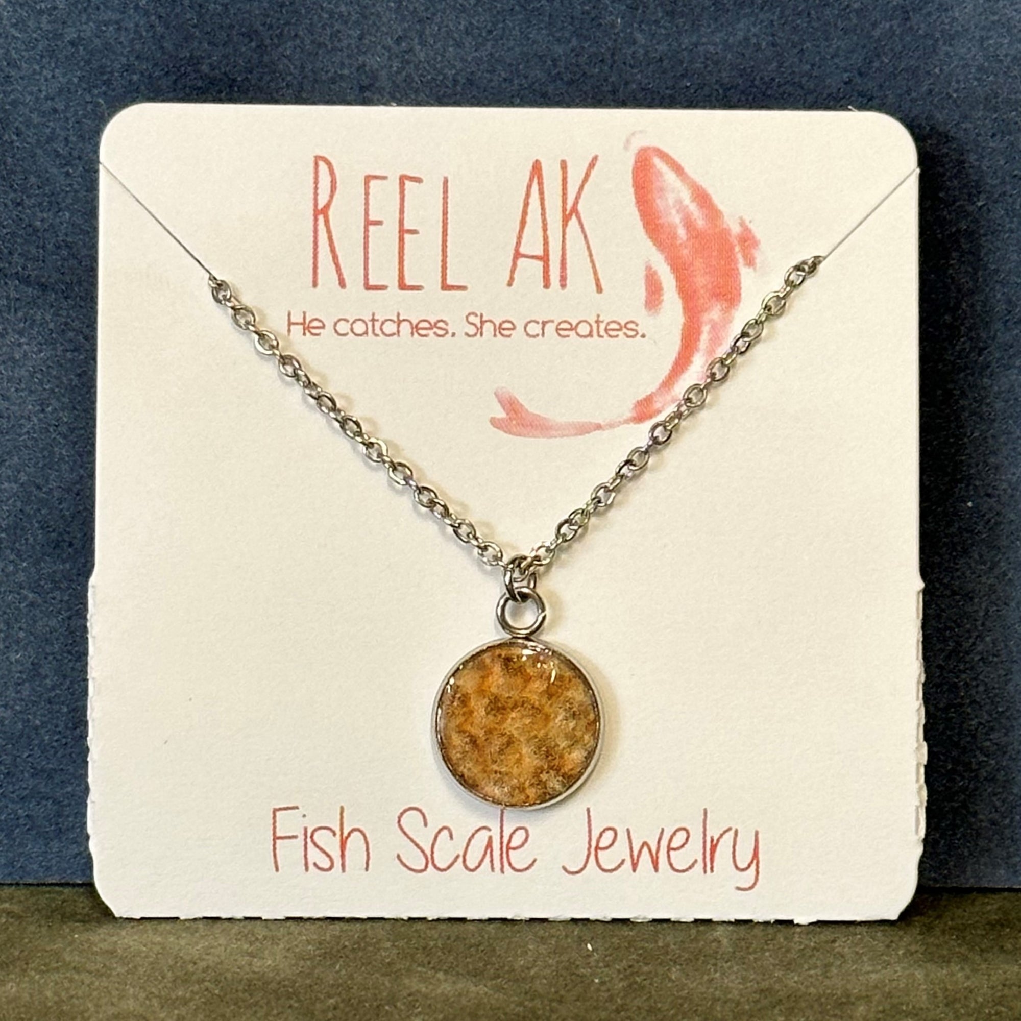 Salmon Circle Necklace - 20mm