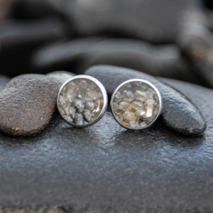The Angela - Round Salmon Stud Earrings
