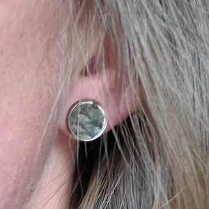 The Angela - Round Salmon Stud Earrings