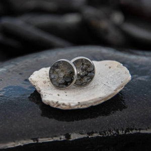 The Angela - Round Salmon Stud Earrings