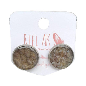 The Angela - Round Salmon Stud Earrings