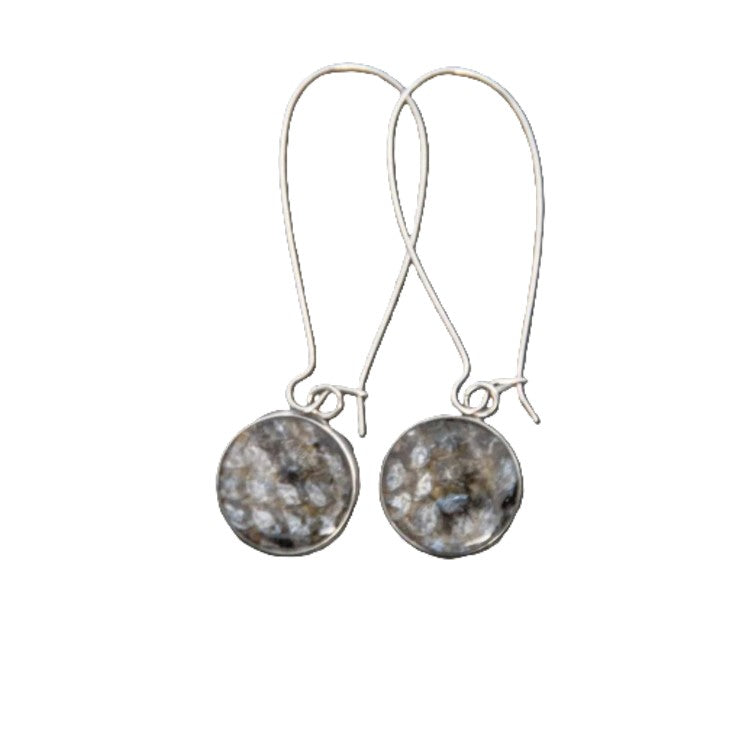 The Mary-Elizabeth - Round Salmon Kidney Dangle Earrings