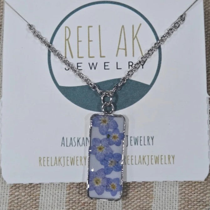 The Peggy - Rectangular Forget-Me-Not Necklace