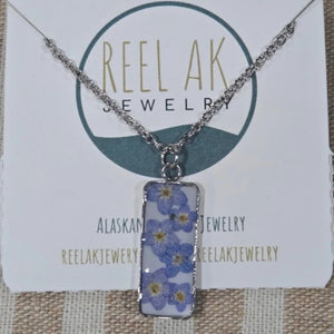 The Peggy - Rectangular Forget-Me-Not Necklace