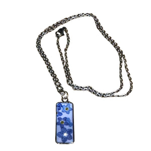 The Peggy - Rectangular Forget-Me-Not Necklace