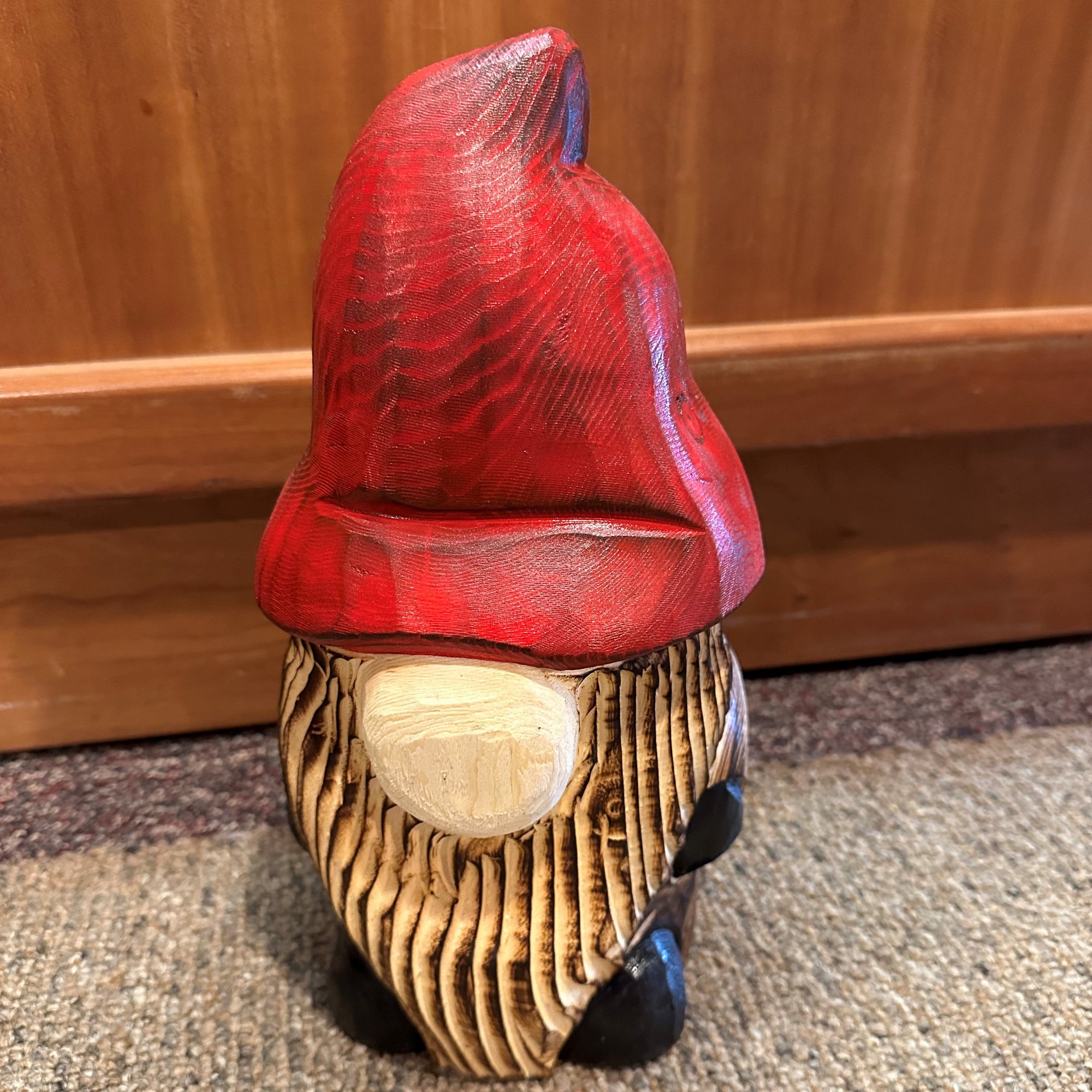 Wood Carved Gnome Stump