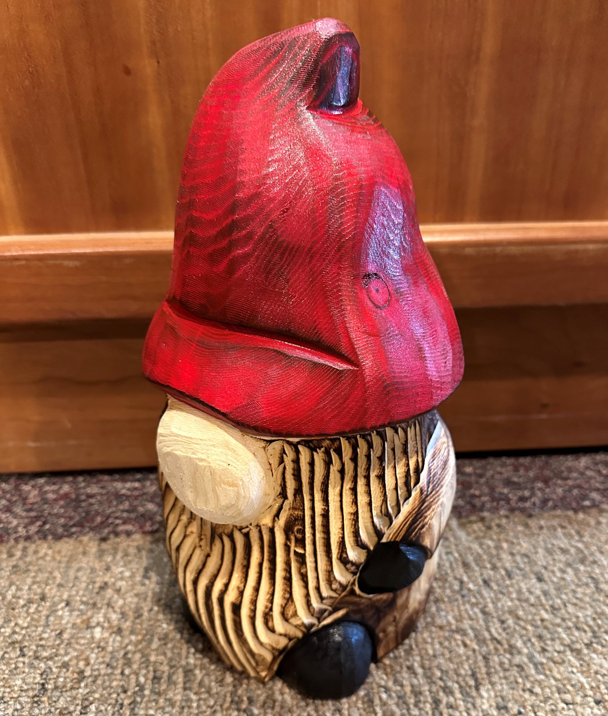 Wood Carved Gnome Stump
