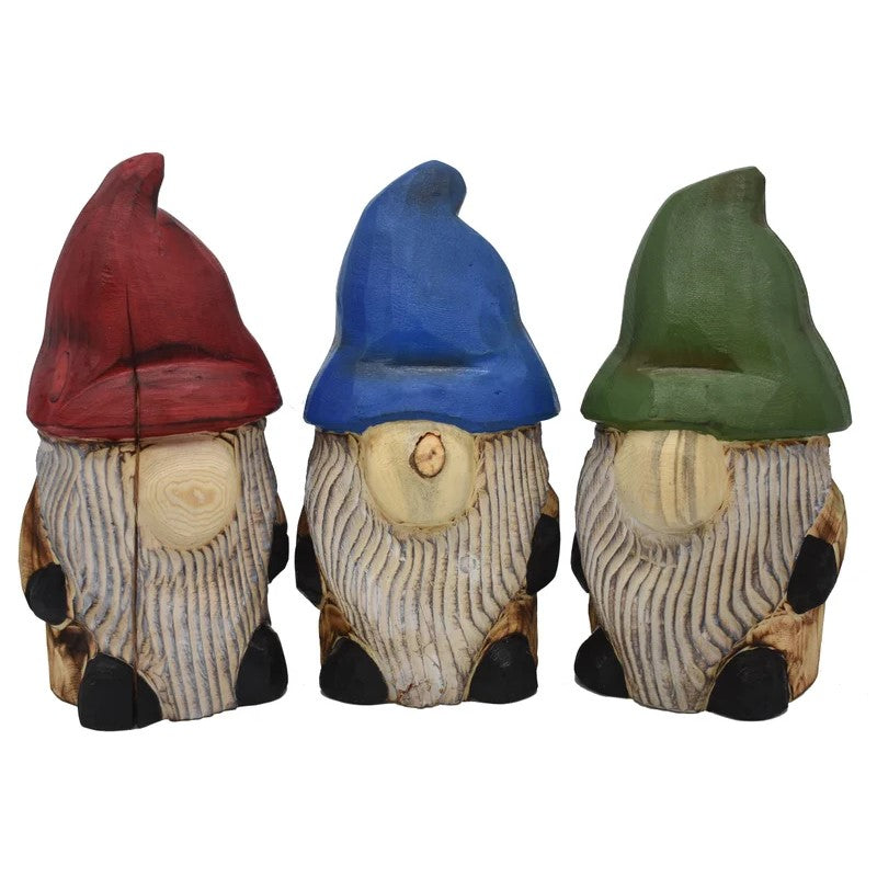Wood Carved Gnome Stump