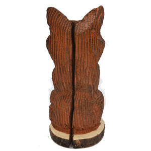 Wood Carved Fox Sitting