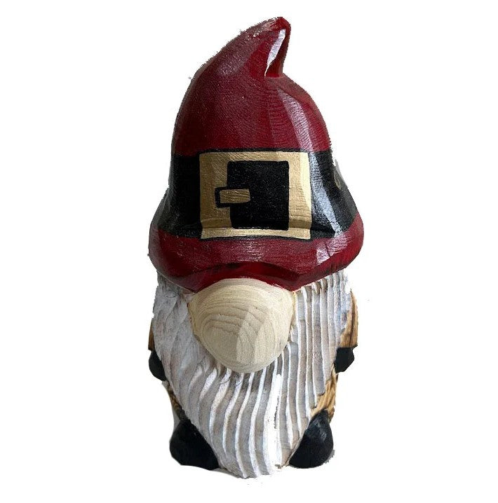 Wood Carved Holiday Gnome - 10in.