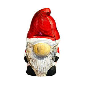 Wood Carved Holiday Gnome - 10in.