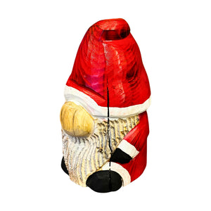Wood Carved Holiday Gnome - 10in.