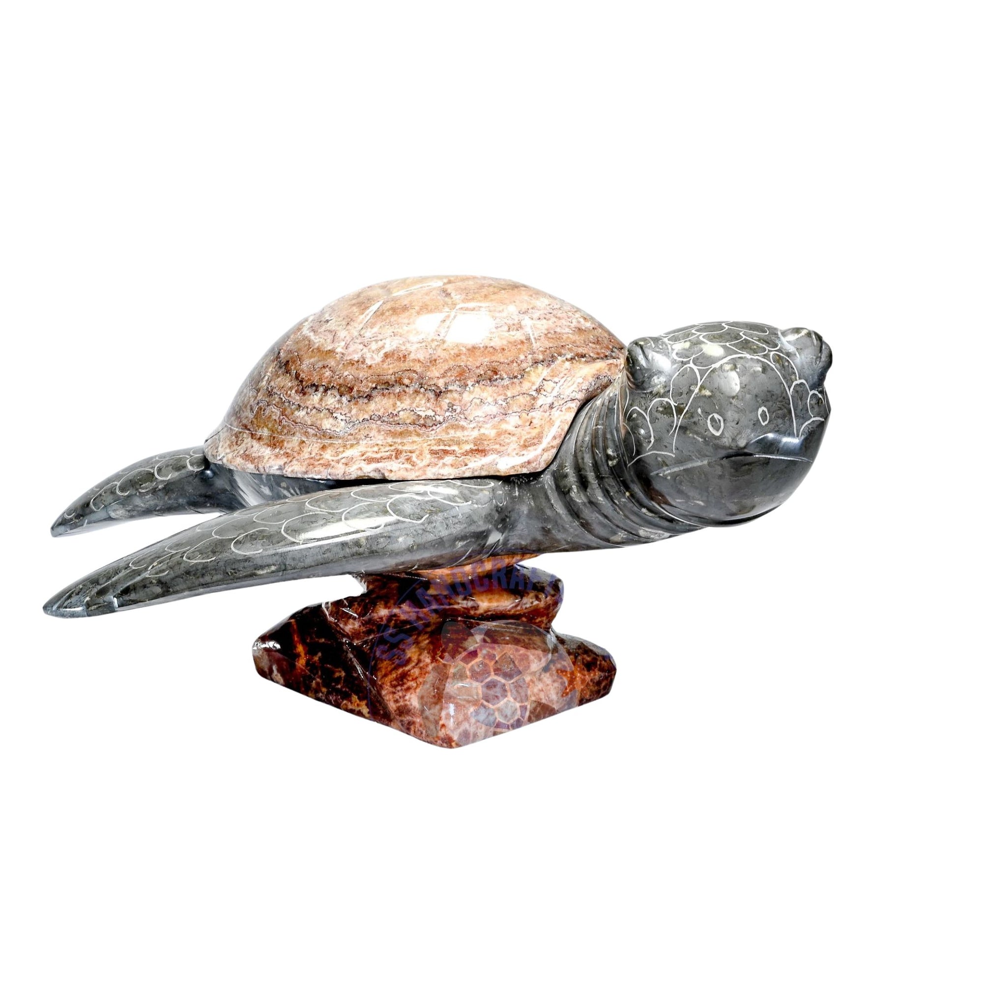 Marble 14in Turtle Figurine