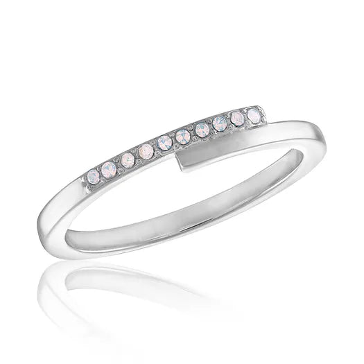 Overlapping White Opal Stack Ring