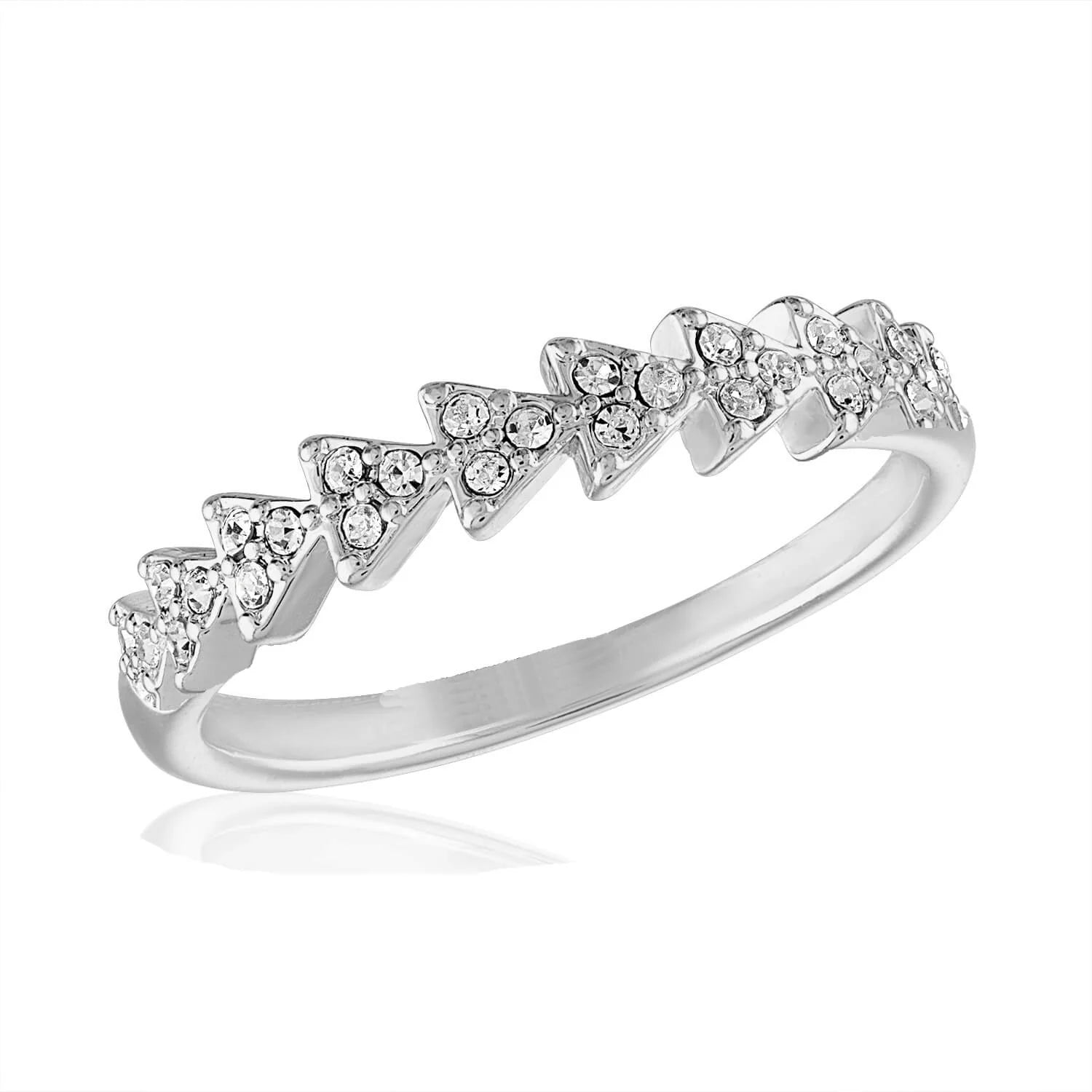 Cubic Zirconia Triangle Infinity Stack Ring