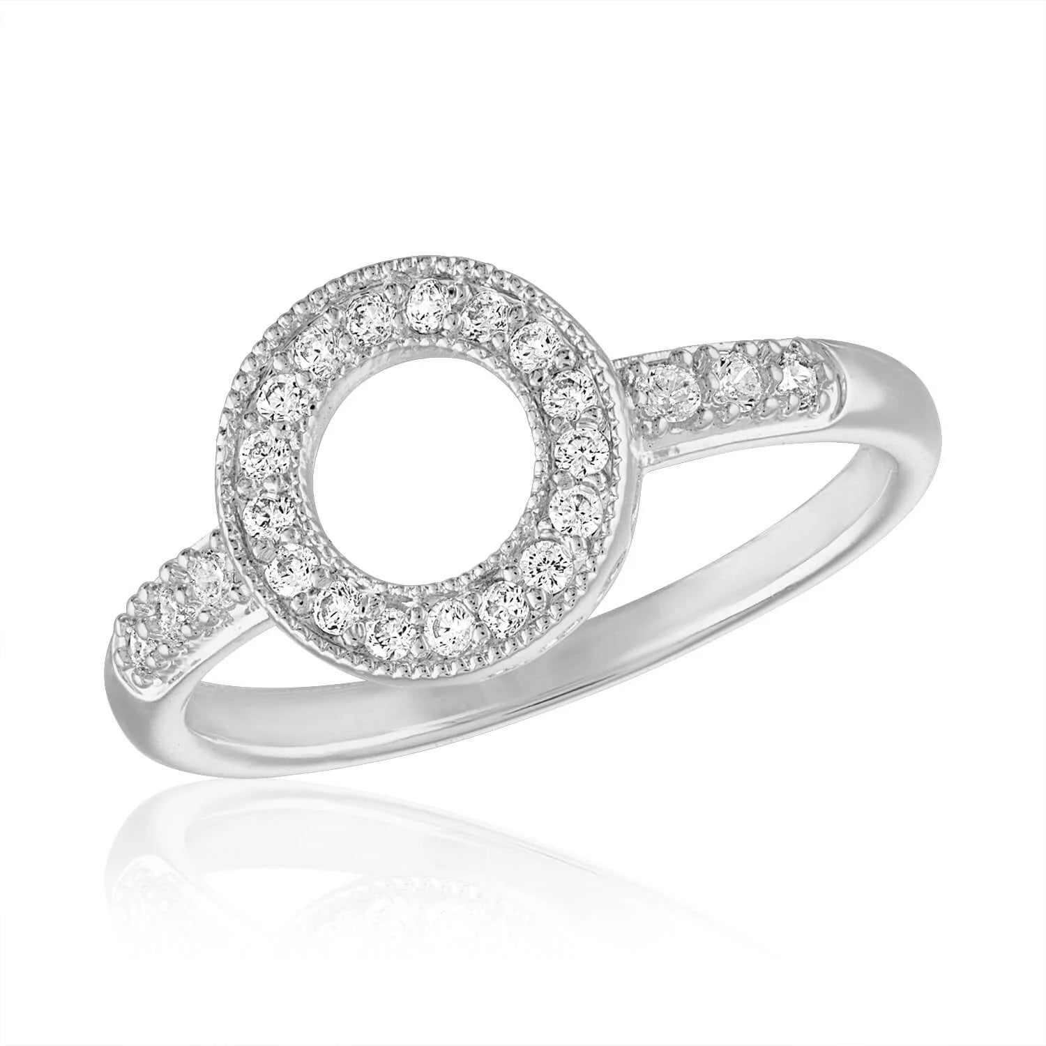 Circle Cubic Zirconia Stack Ring