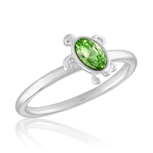 Chrysolite Cubic Zirconia Turtle Stack Ring