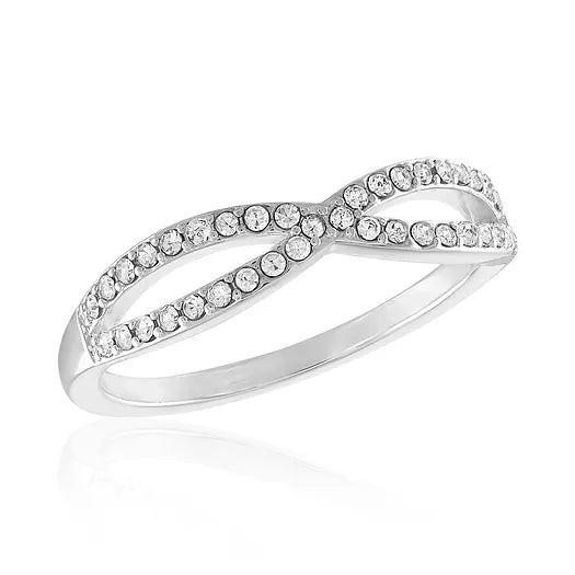 Cubic Zirconia Criss Cross Stack Ring